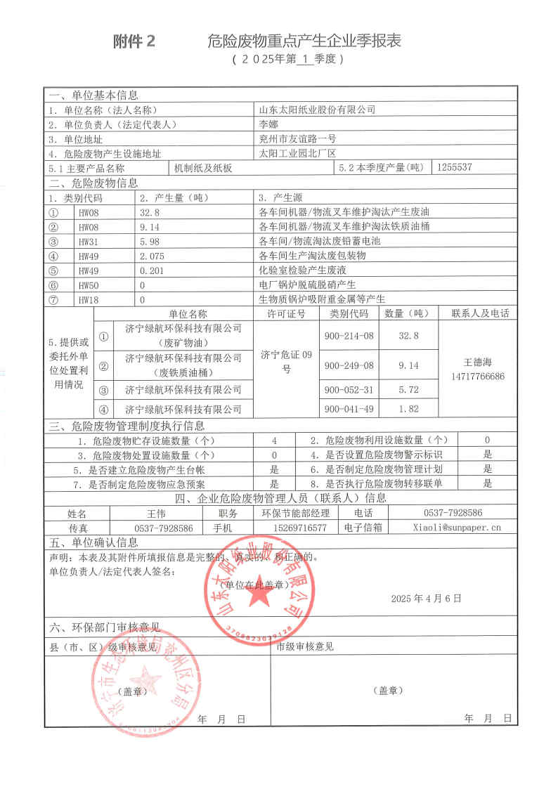 2025年ky体育官网入口危险废物第一季度报表.jpg