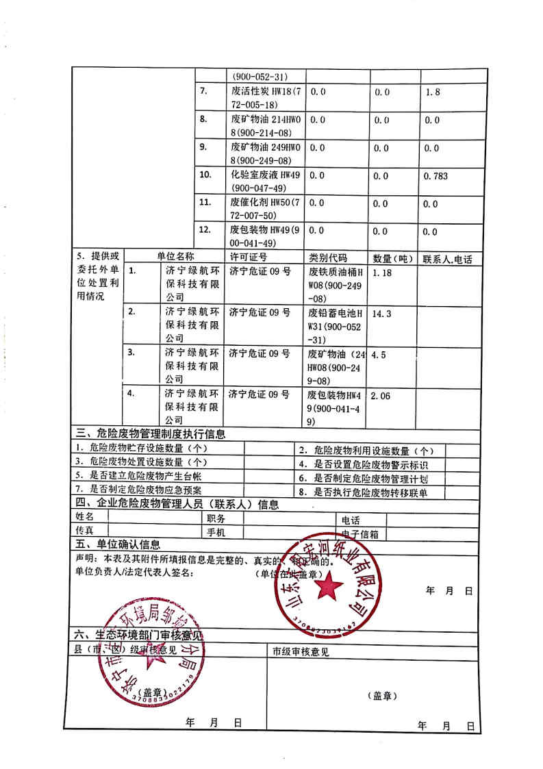2025年ky体育官网入口宏河纸业危险废物第二季度报表_Page2.jpg